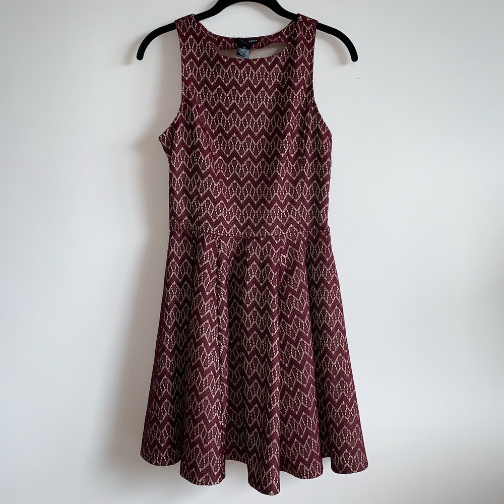 Aqua Burgundy Cocktail Dress - Size M